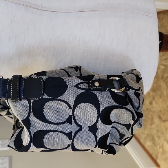 Vintage Coach Signature Shoulder Bag Black/Gray - Picture 4 of 12